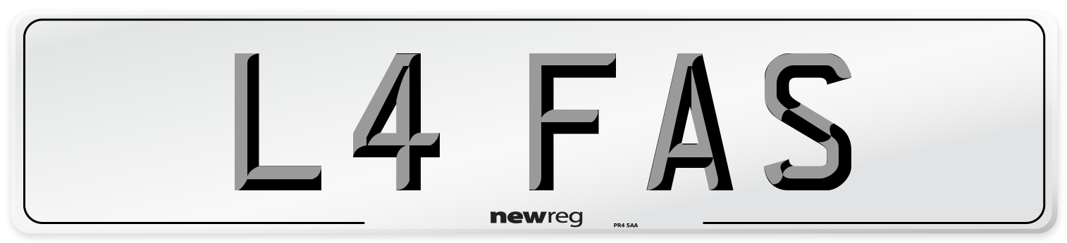 L4 FAS Number Plate from New Reg